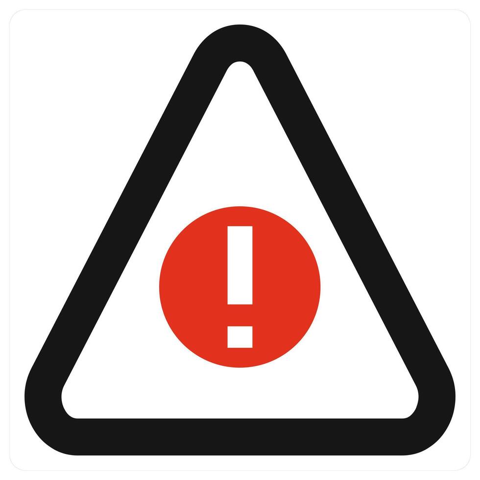 Warning icon concept in red color vector