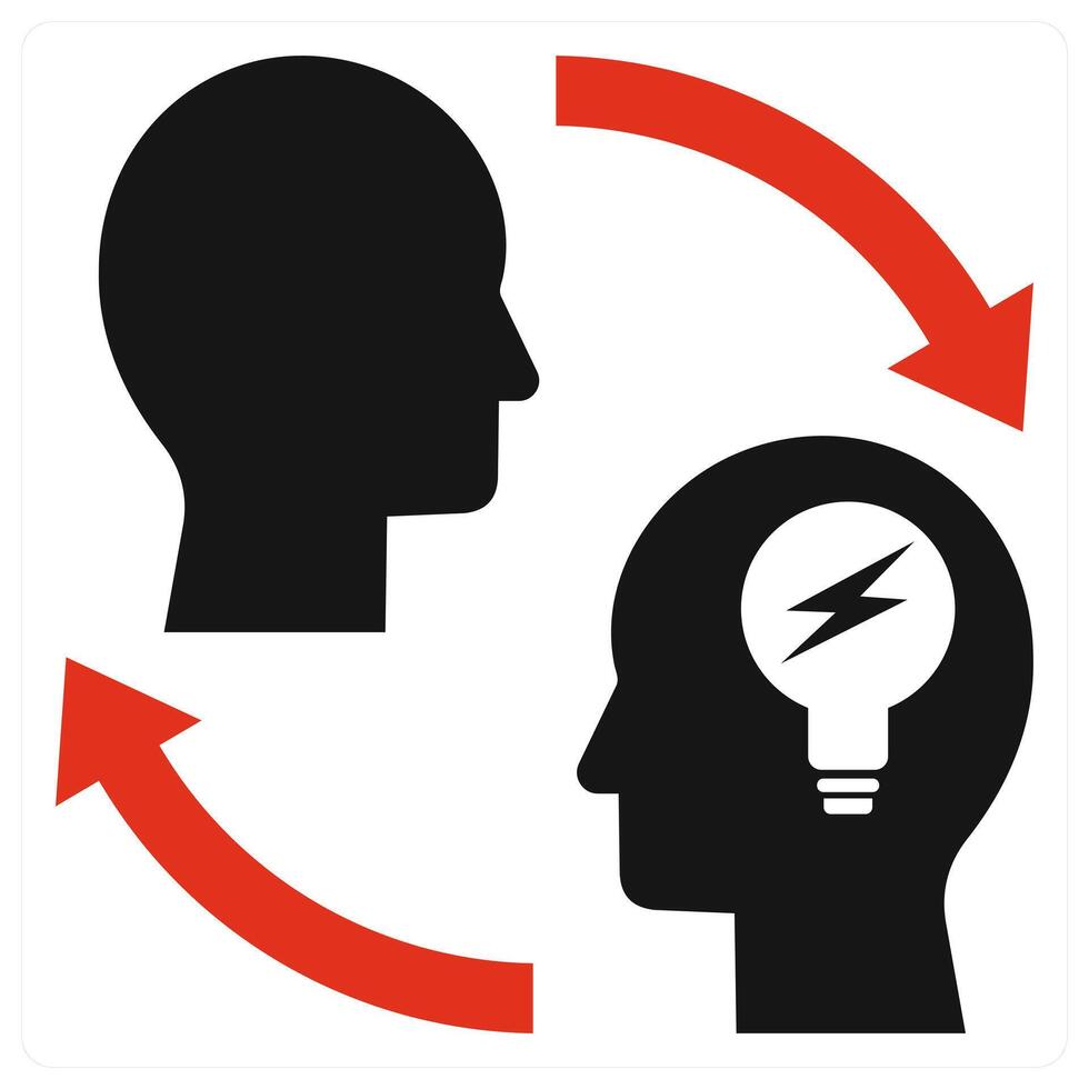 Skill Transfer icon concept in red color vector