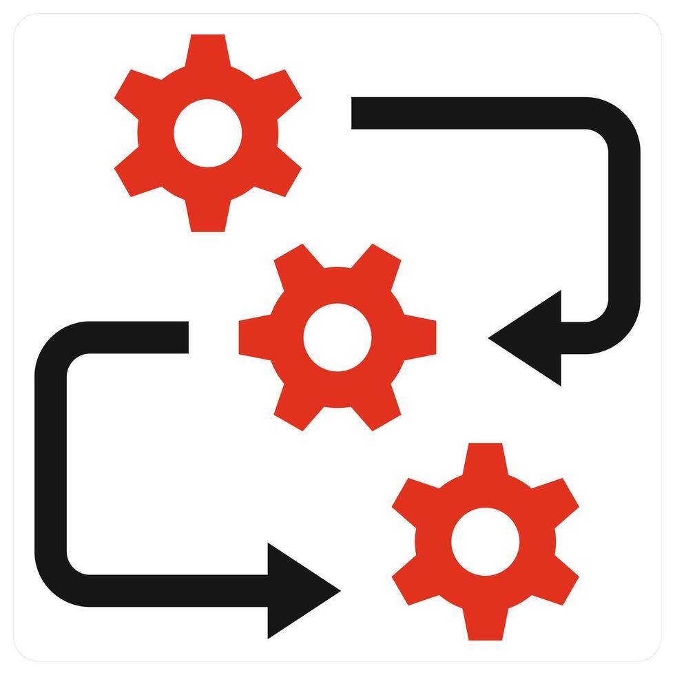 System Rectification icon concept in red color vector