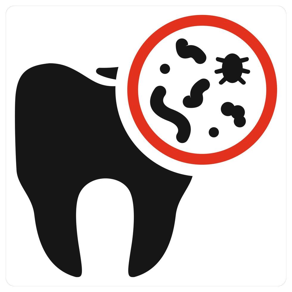 Tooth Infection icon concept in red color vector