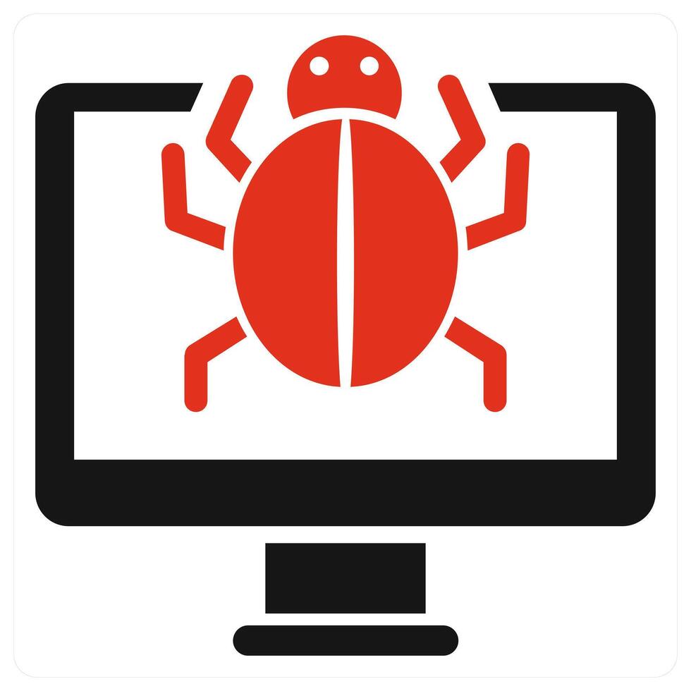 Virus Infected icon concept in red color vector