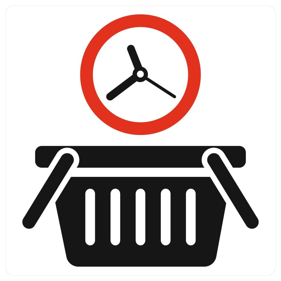 Shopping Time icon concept in red color vector
