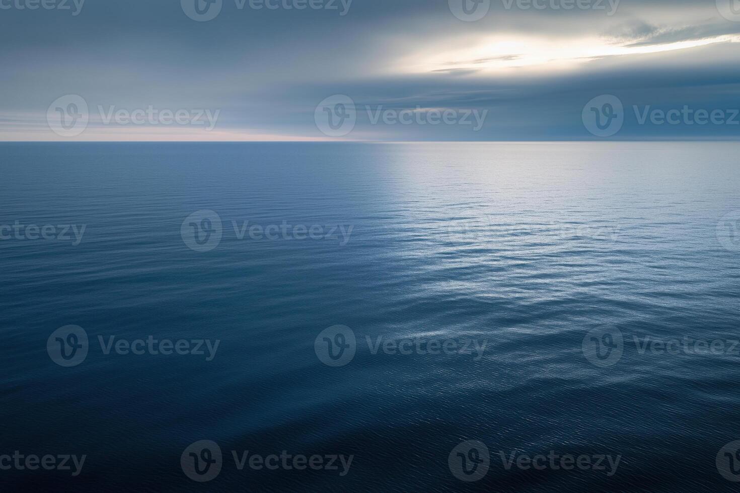 Seascape with blue sea and cloudy sky, natural background. photo