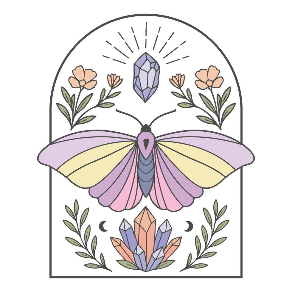 Elegant Boho Shirt with Sublimated Butterfly Print vector