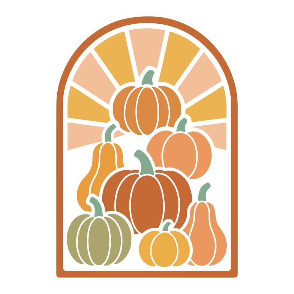 Boho Autumn Mood Tee with Fall Vibes vector