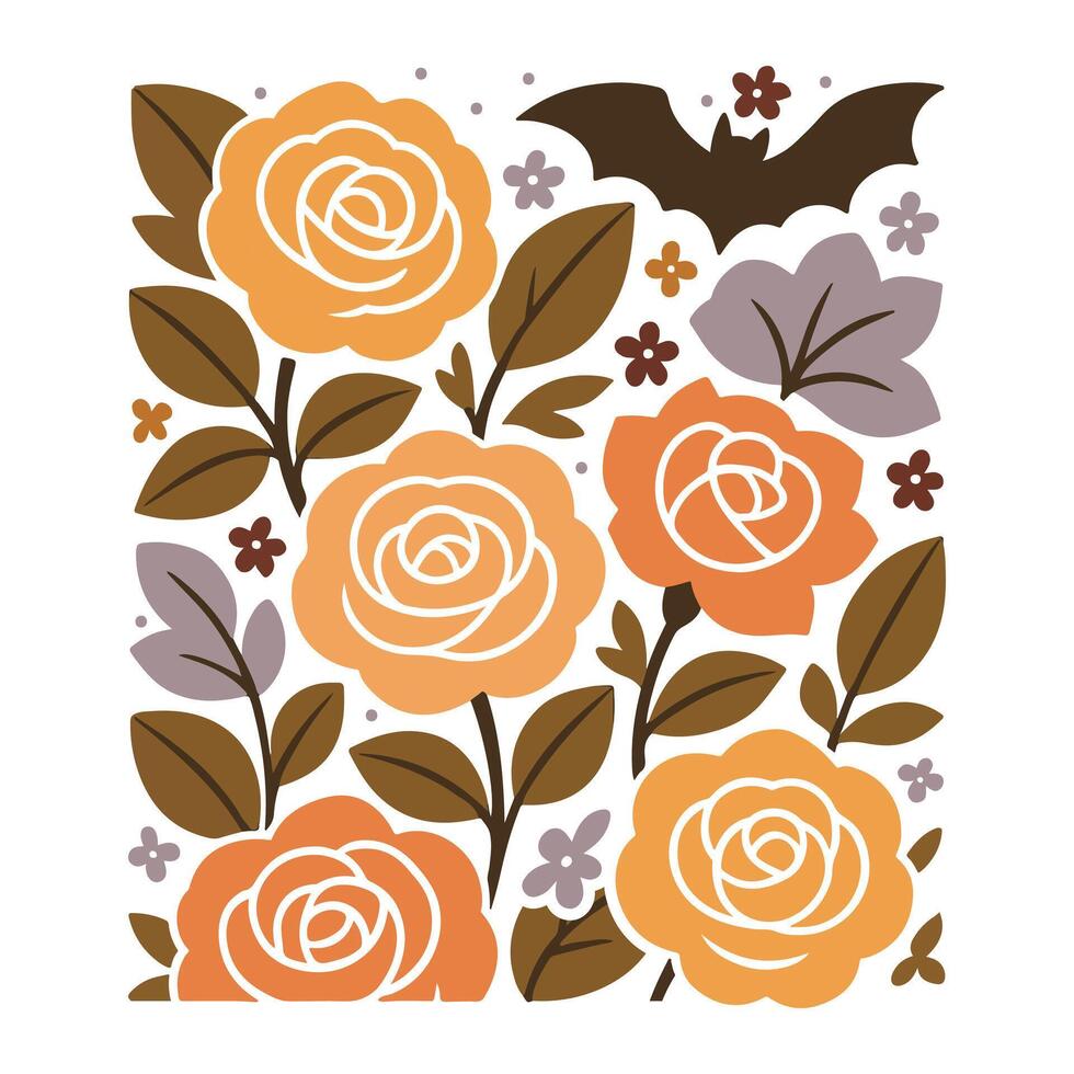 Fall Graphic Tee with Boho Retro Aesthetic Charm vector