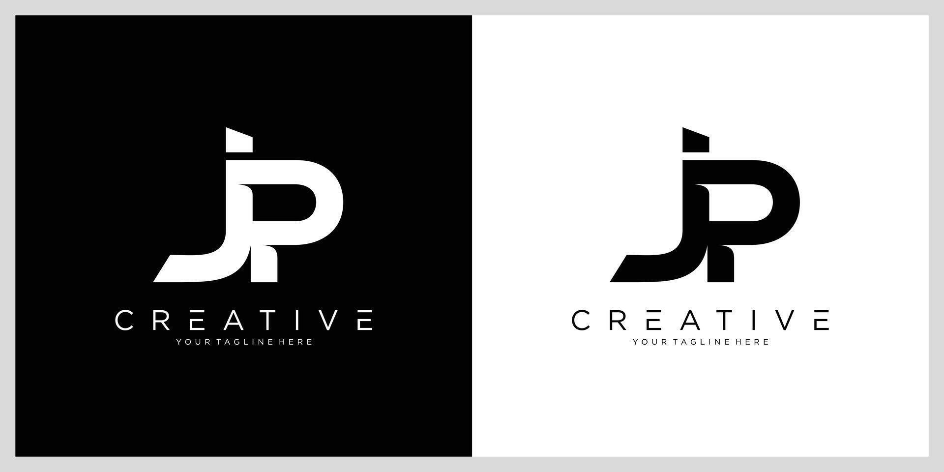 Initial JP or PJ Logo Design vector