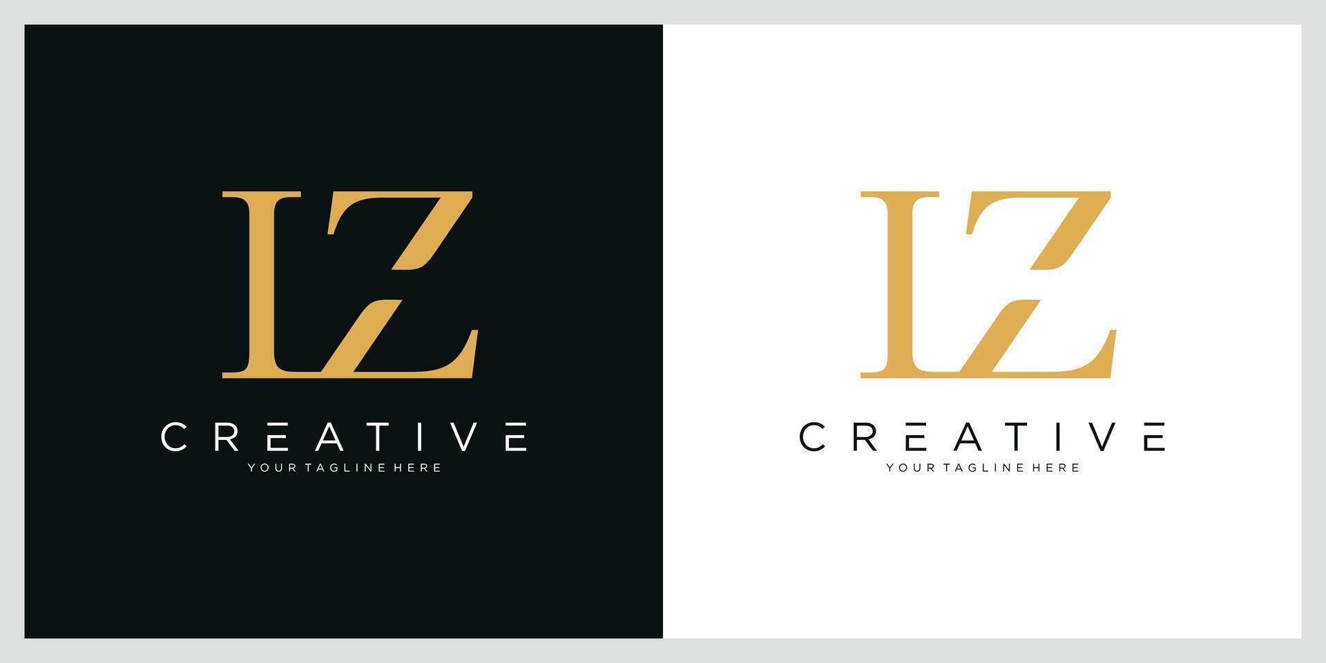 Initial ZL or LZ Logo Design vector