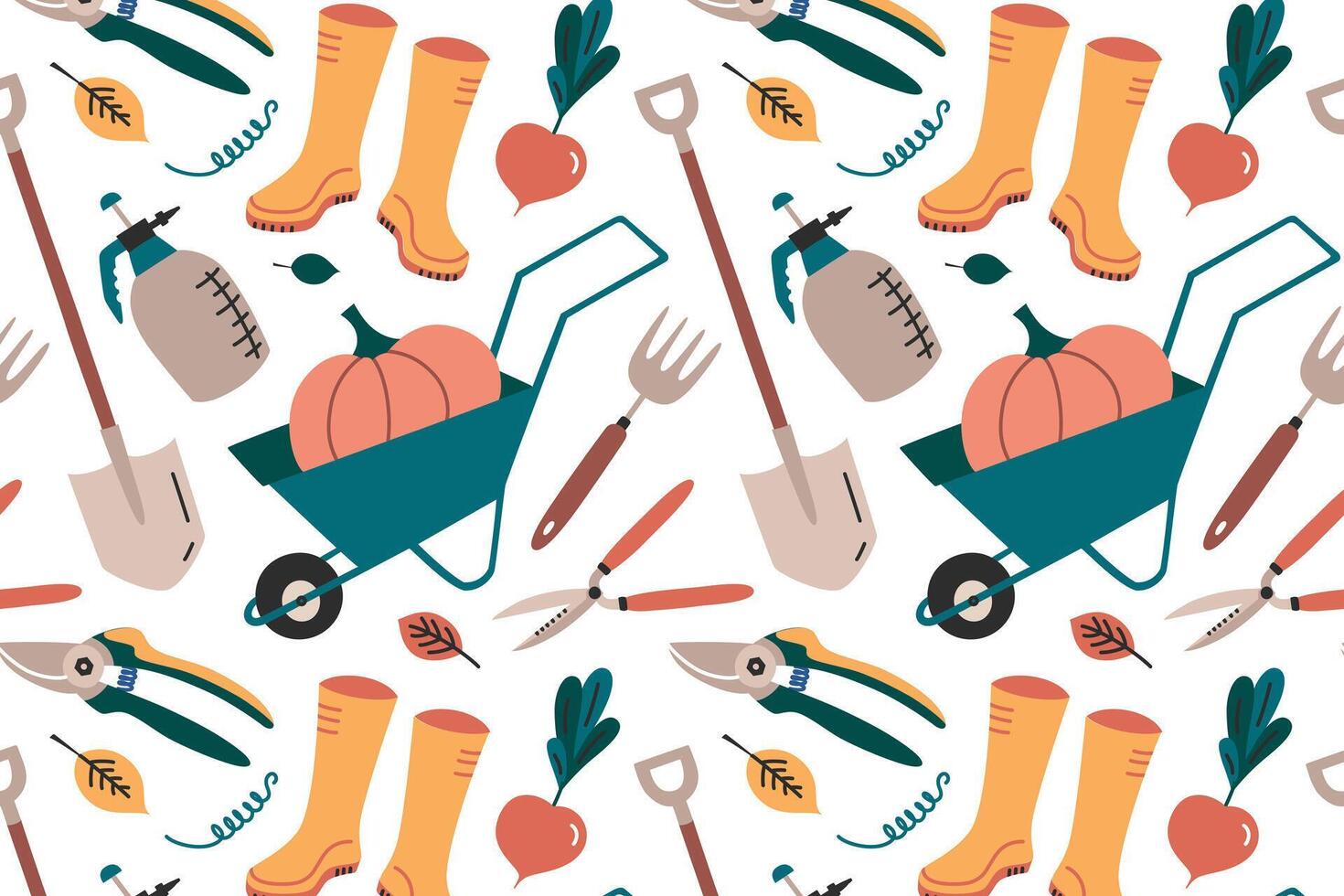 Gardening tools and accessories illustration vector