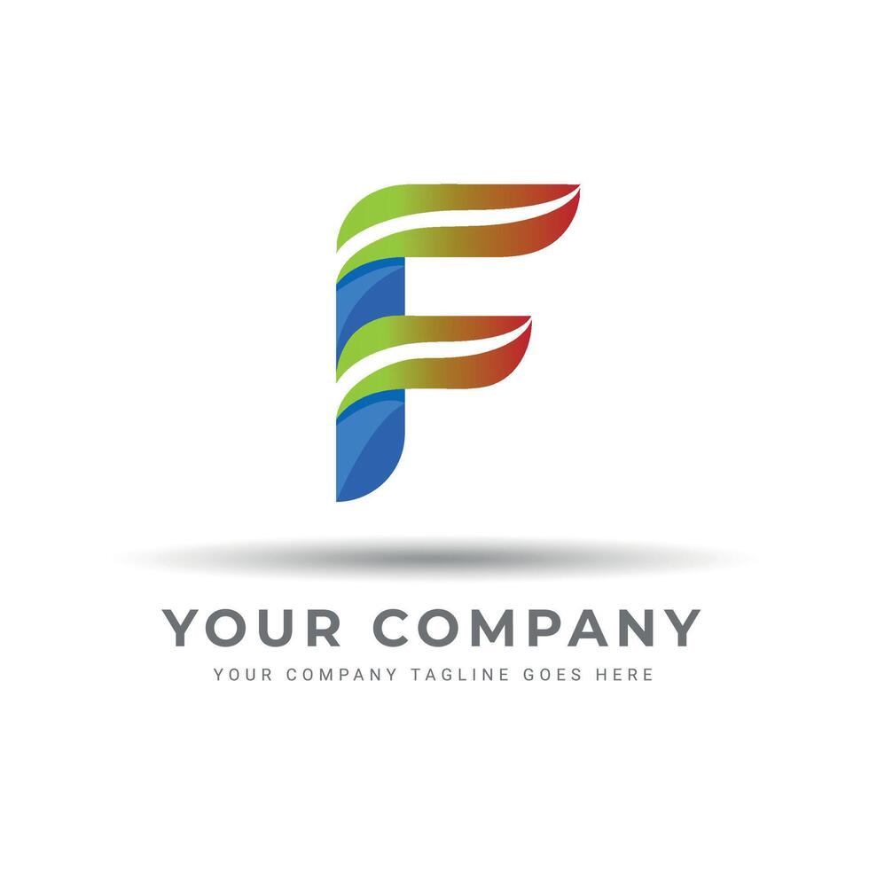 F logo with elegant design for company vector
