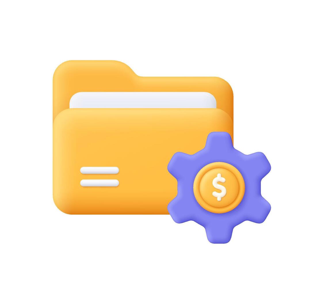 Folder with financial settings icon vector