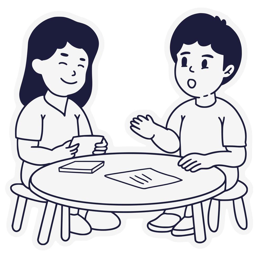 Mother and son reading learning schoolwork illustration vector