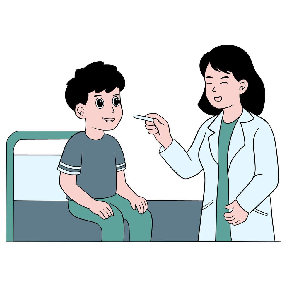 Doctor and patient Illustration Cartoon Art vector