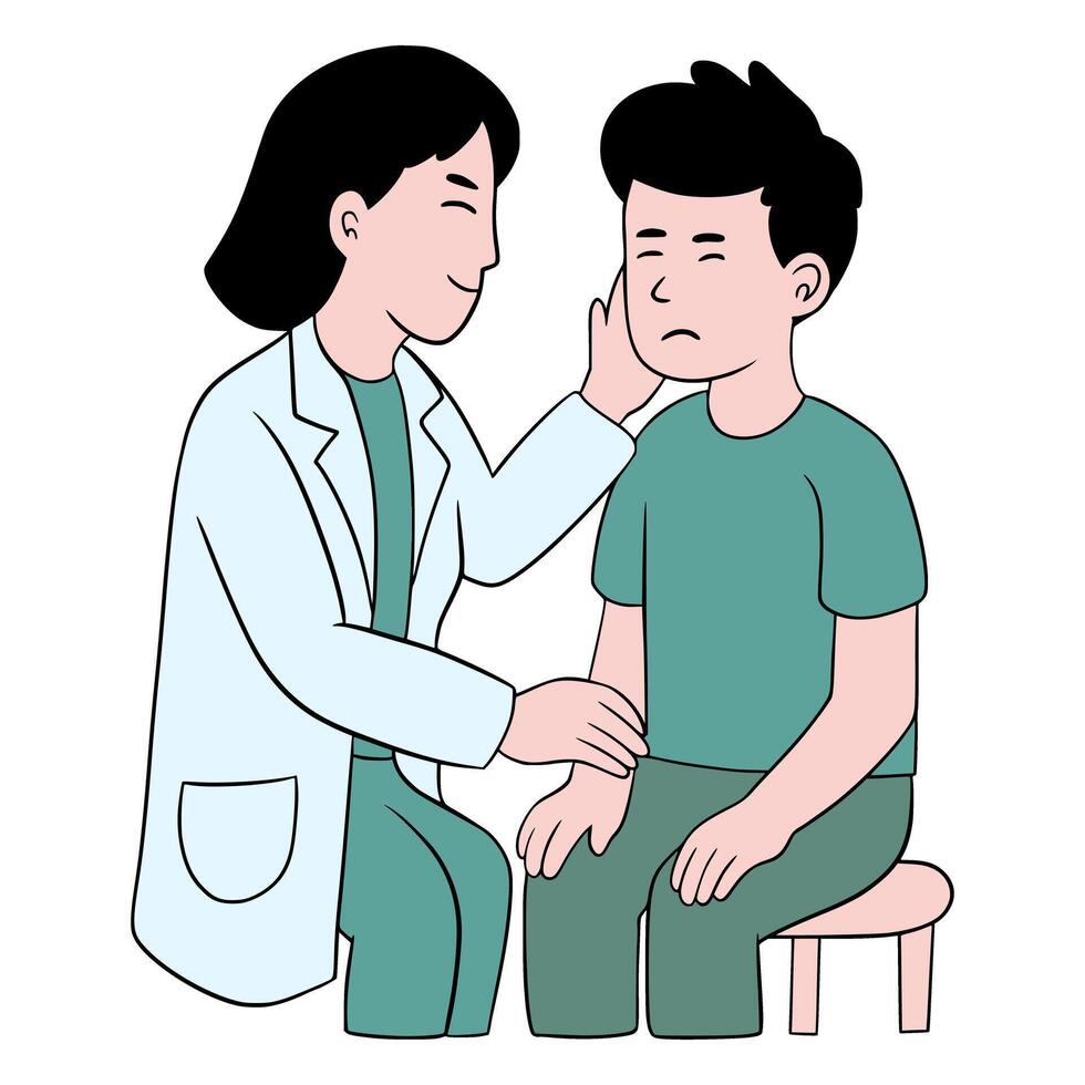 Doctor and patient Illustration Cartoon vector