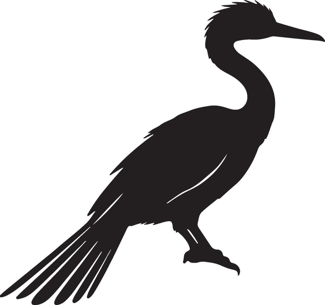 Darter solid black silhouette vector