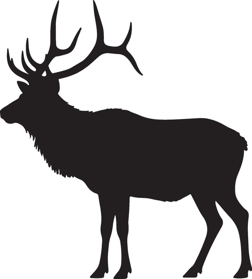 Elk solid black silhouette vector