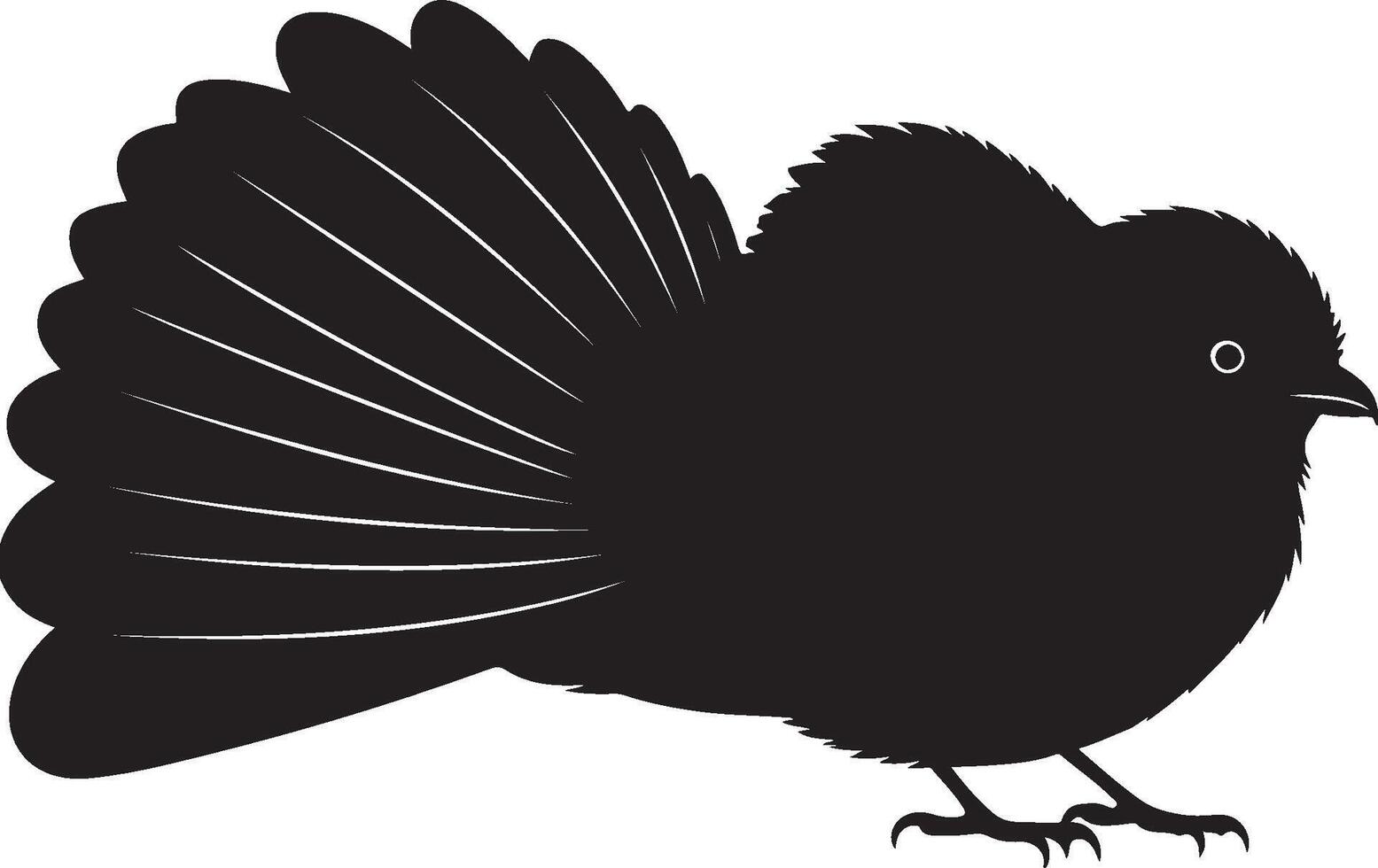 Fantail solid black silhouette vector