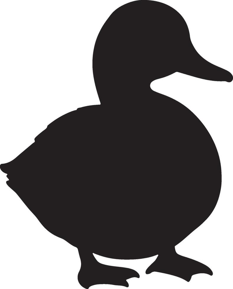 Duck solid black silhouete vector
