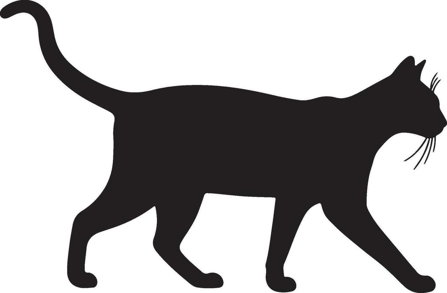 Egyptian Mau solid black silhouette vector