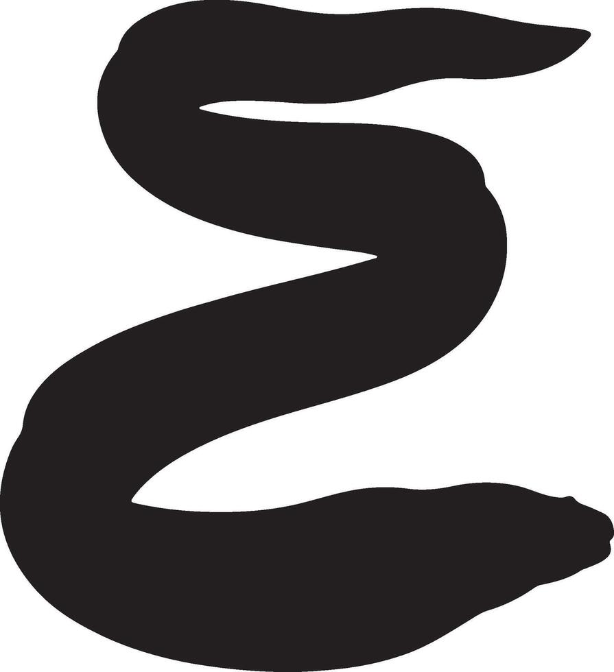 Eel solid black silhouette vector