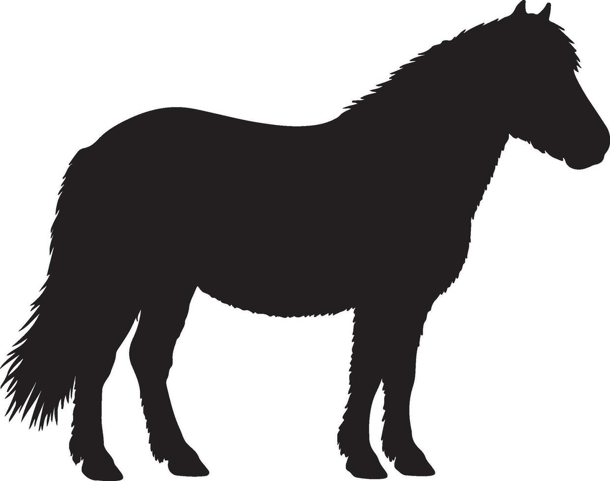 Dartmoor Pony solid black silhouette vector