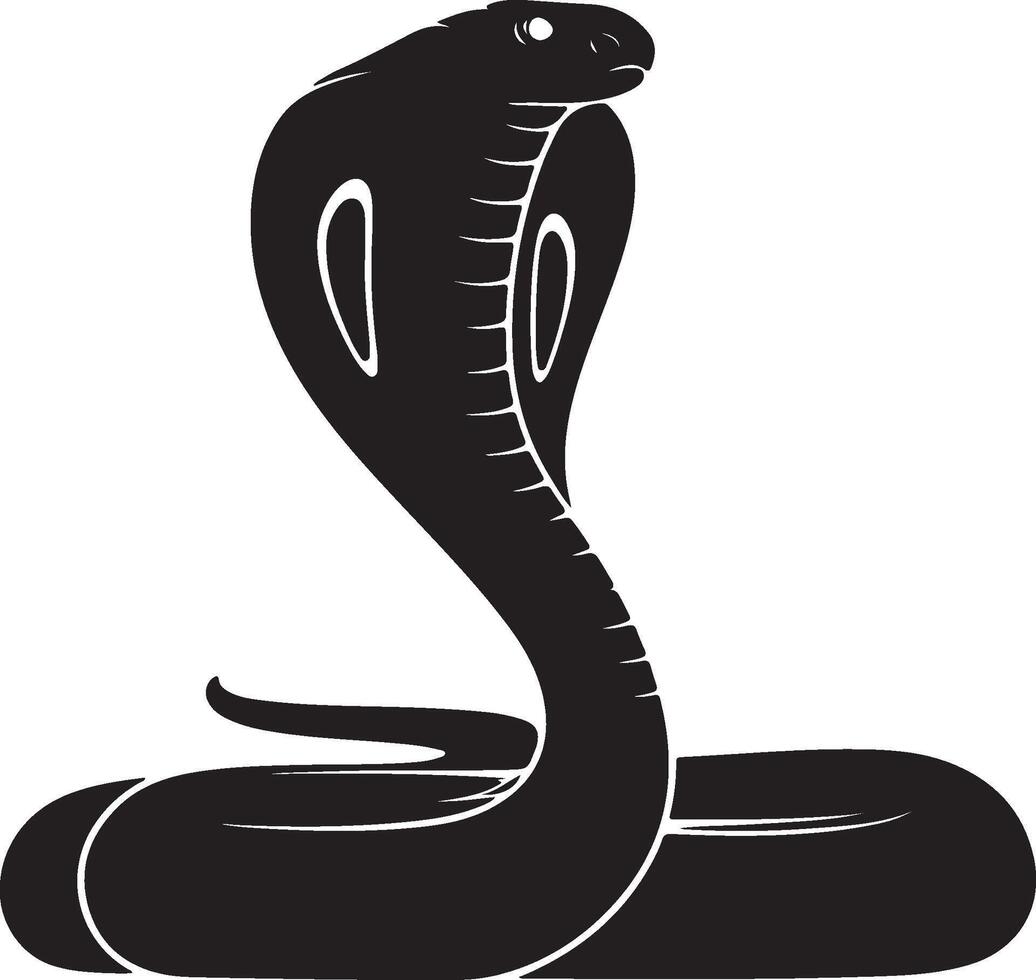 Cobra solid black silhouette vector