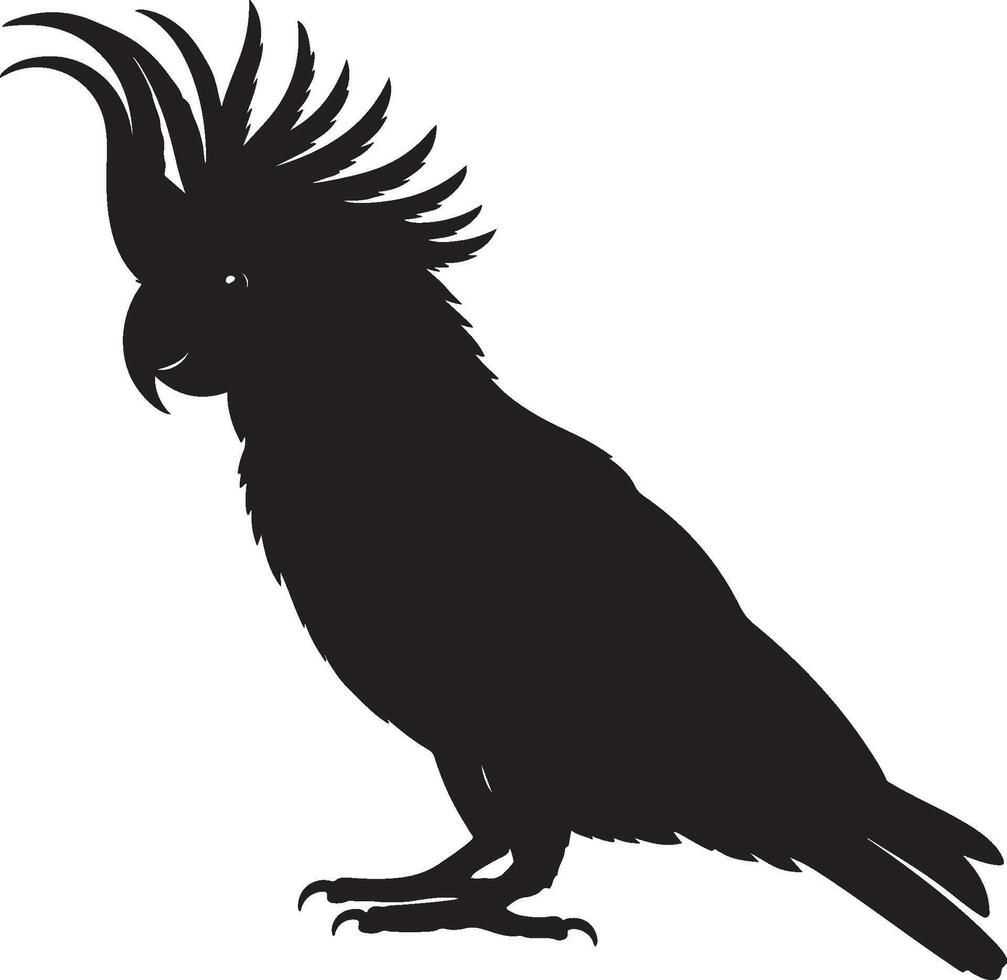 Cockatoo solid black silhouette vector