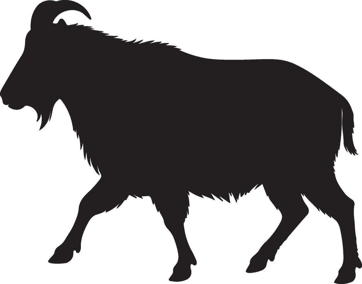 Himalayan Tahr solid black silhouette vector