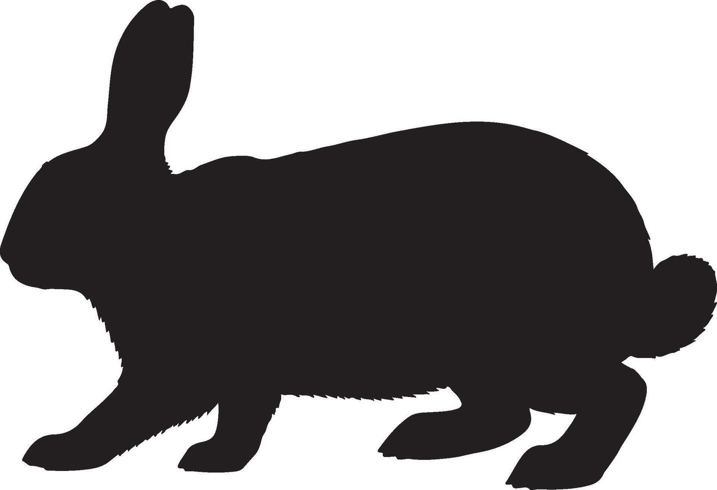 Flemish Giant Rabbit solid black silhouette vector