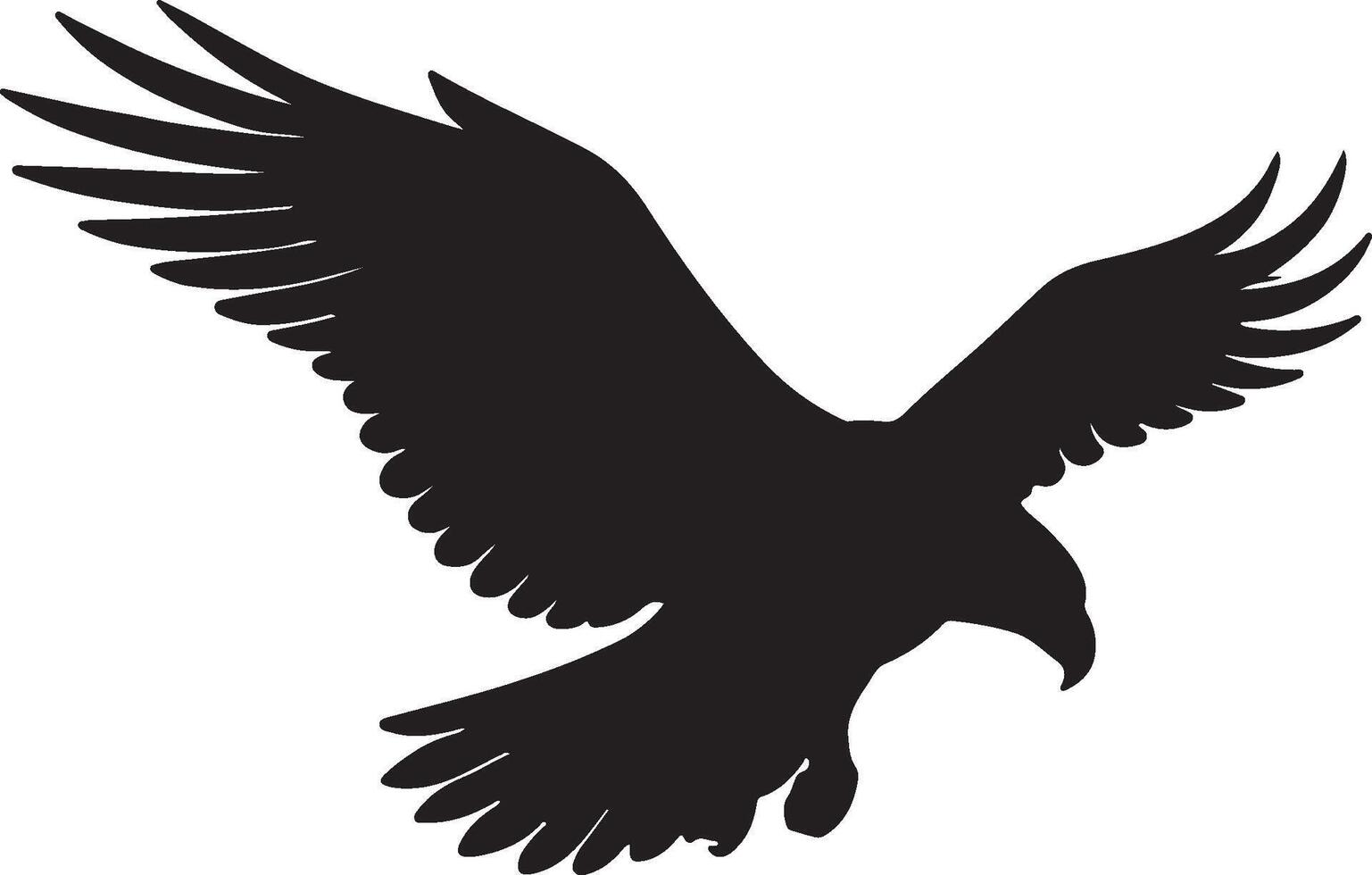 Eagle solid black silhouette vector