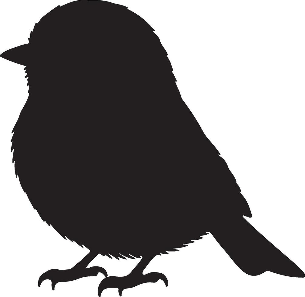 Chickadee solid black silhouette vector