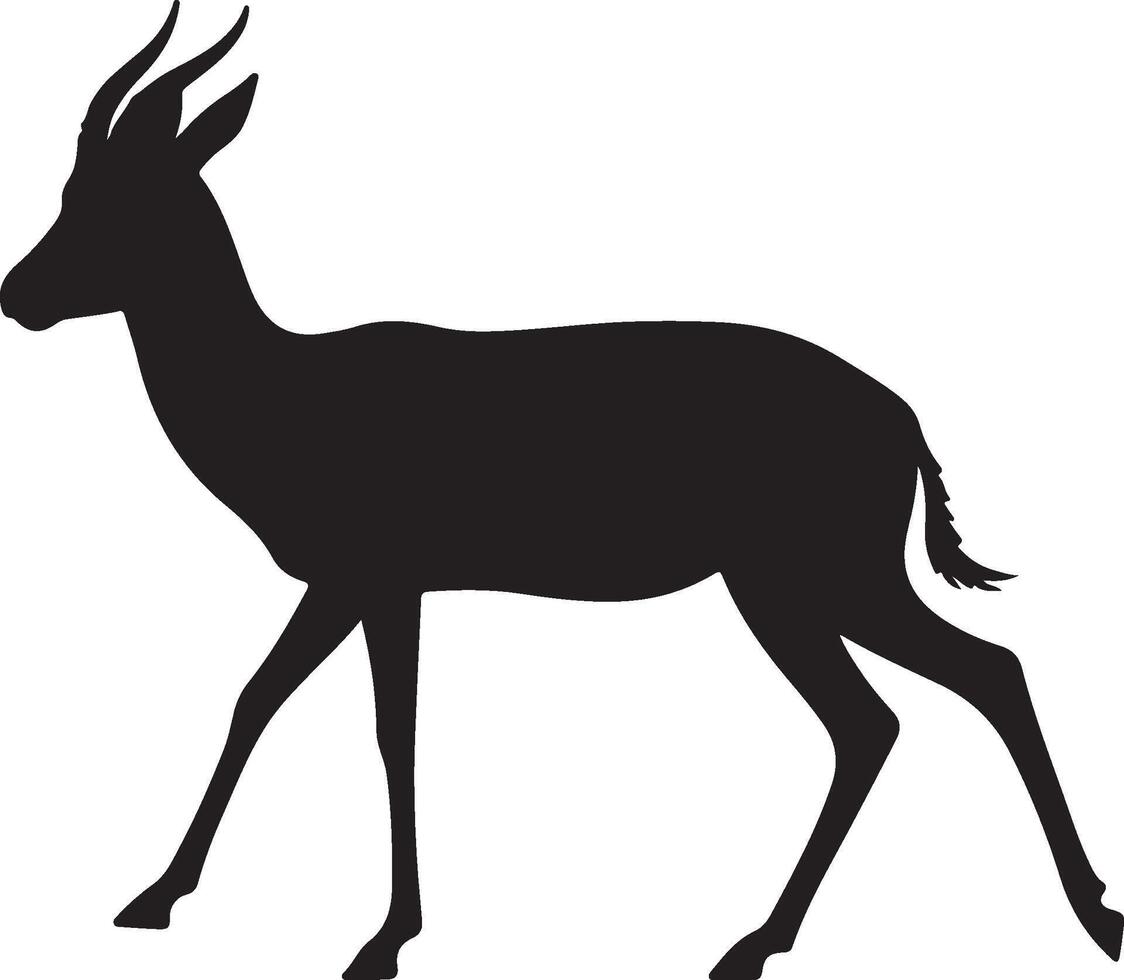 Dorcas Gazelle solid black silhouette vector