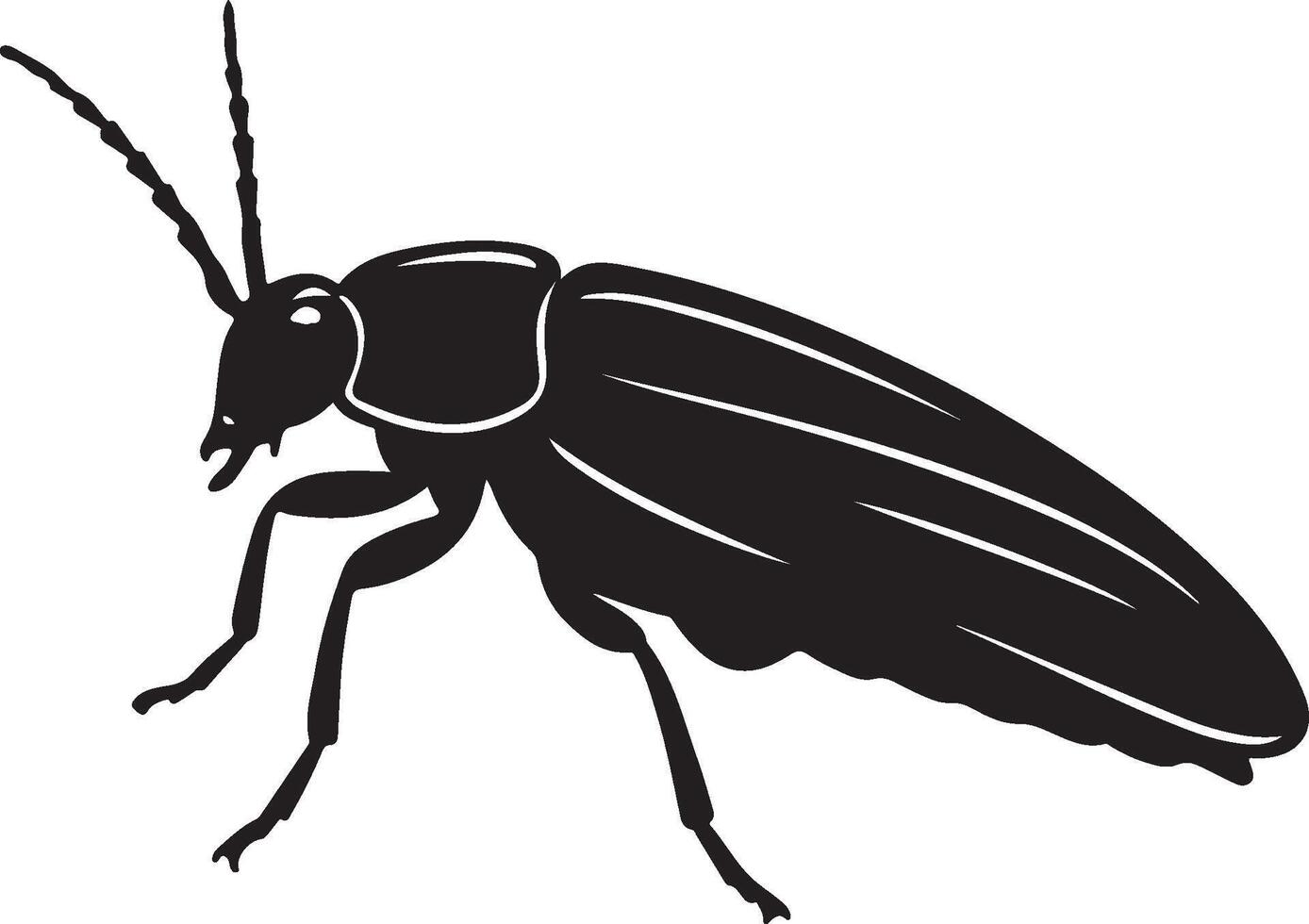 Firefly solid black silhouette vector