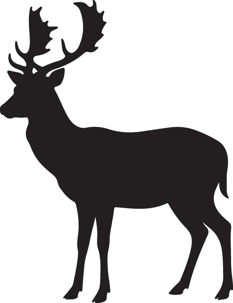 Fallow Deer solid black silhouette vector