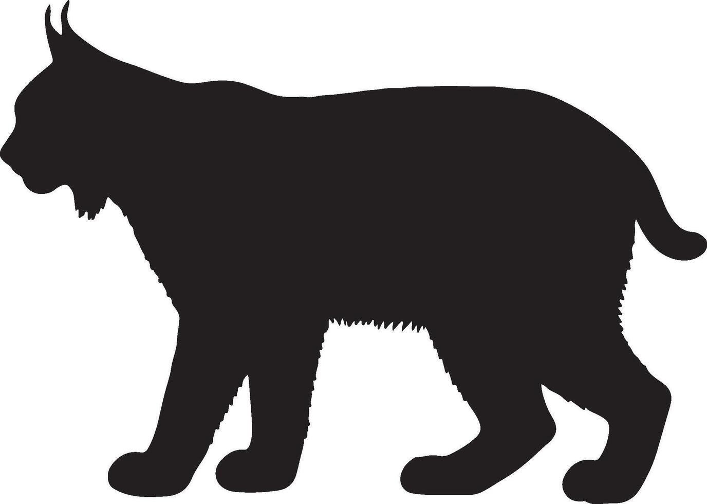 Eurasian Lynx solid black silhouette vector