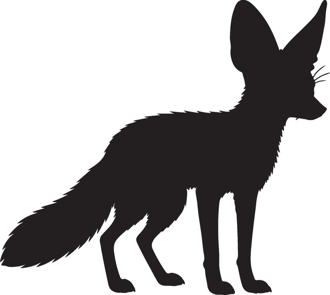 Fennec Fox solid black silhouette vector