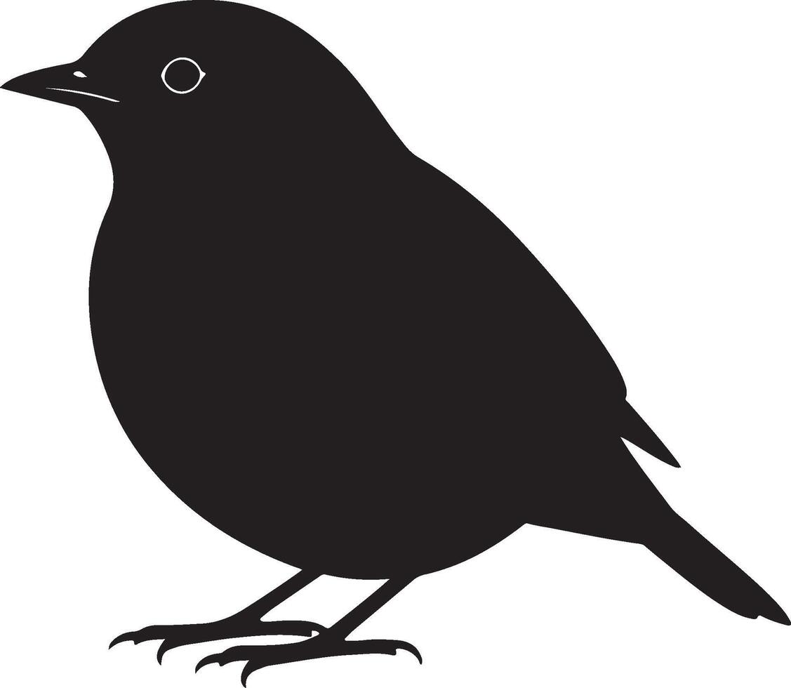 Dunnock solid black silhouette vector