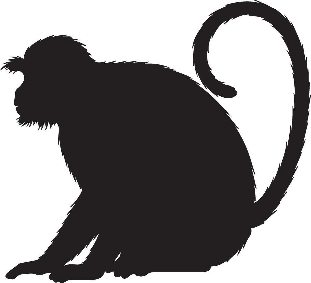 Douc Langur solid black silhouette vector