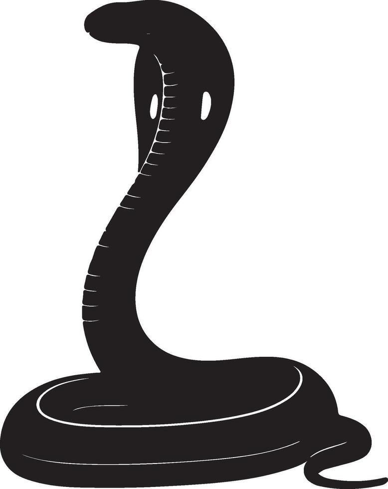 False Cobra solid black silhouette vector