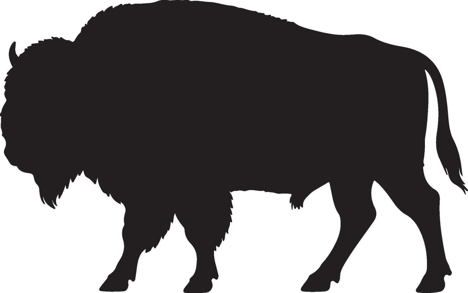 European Bison solid black silhouette vector