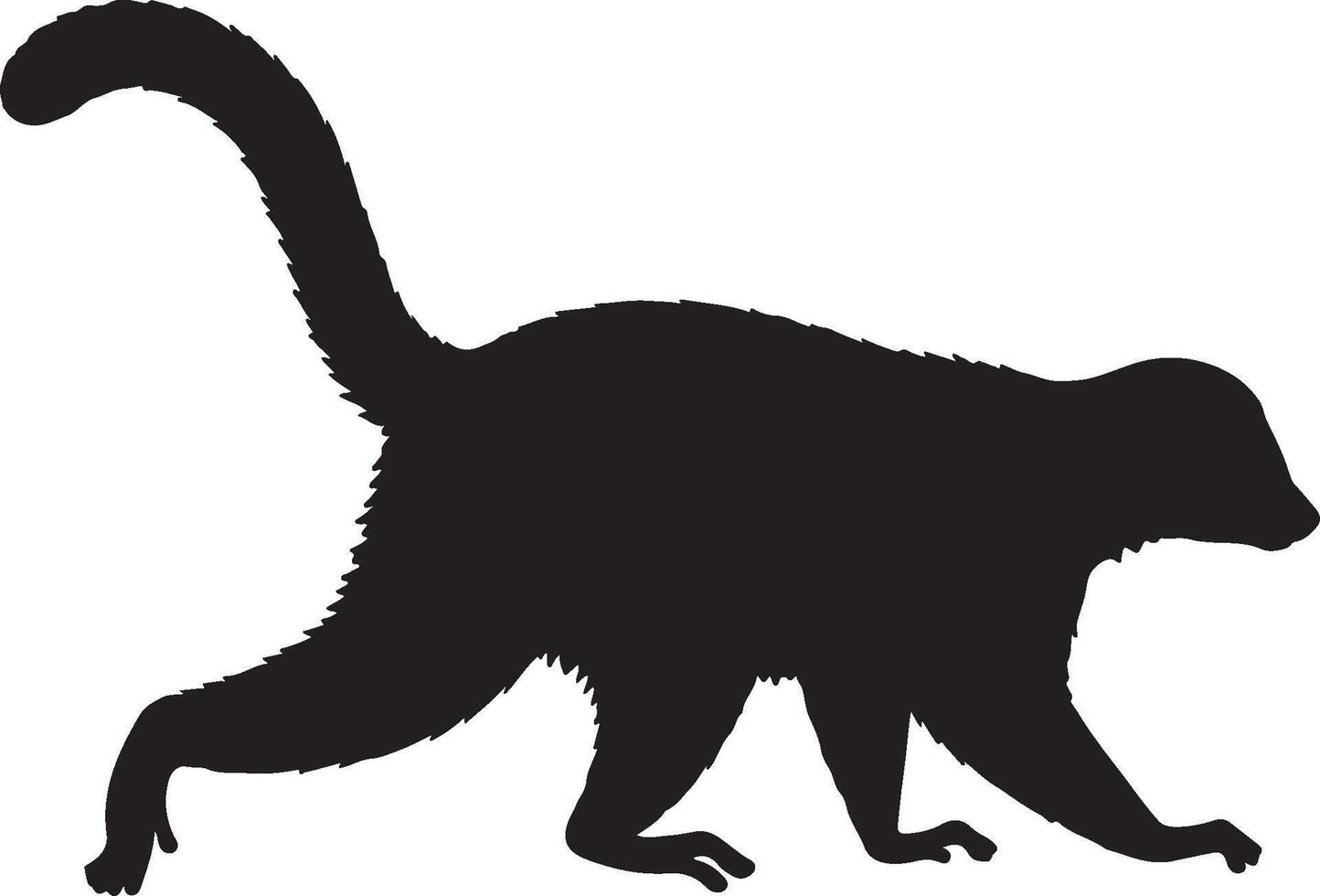 Flying Lemur solid black silhouette vector