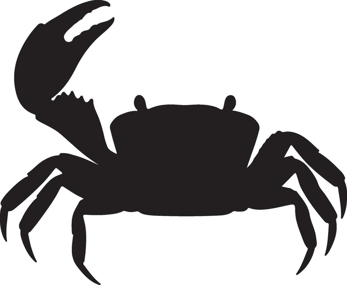 Fiddler Crab solid black silhouette vector