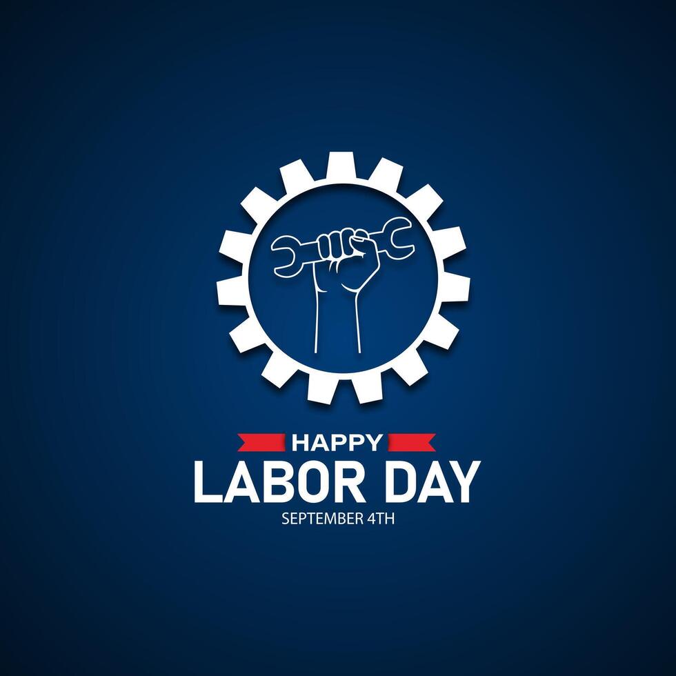 Square banner for Happy labor day in United States of America background illustration vector