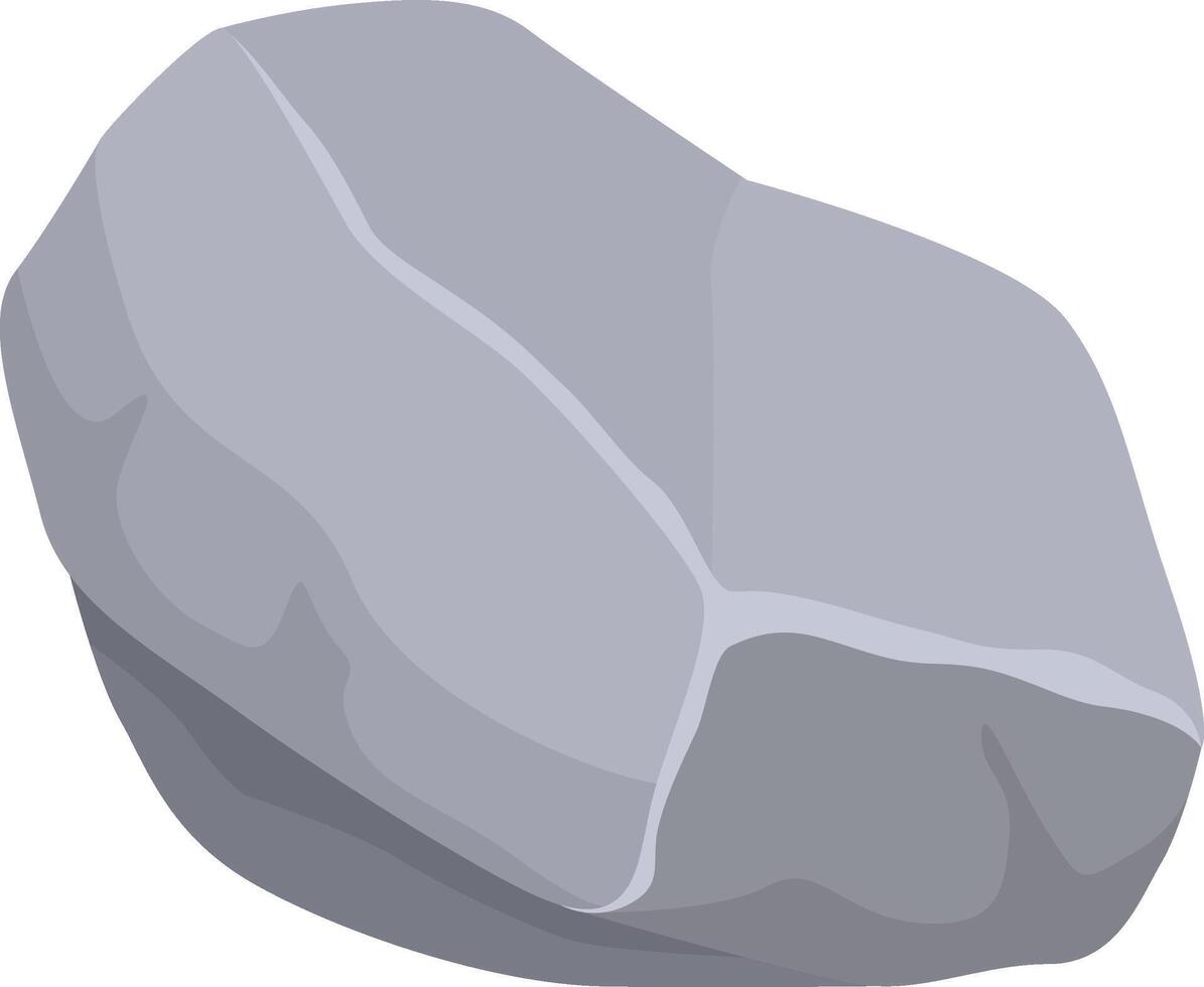 Cartoon gray cobblestone resting on a white background, symbolizing themes of construction, geology, and nature, while showcasing its solid, rough texture and durable qualities vector