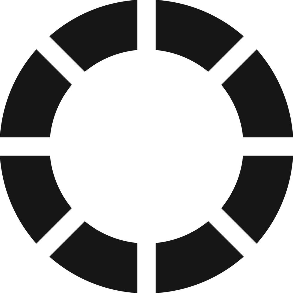 Simple black segmented circle forming a loading or buffering icon, isolated illustration on white background, suitable for various digital projects vector