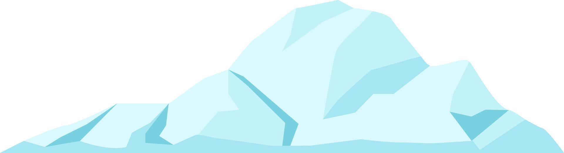 Iceberg floating in arctic sea with clear sky represents global warming and climate change issues threatening polar wildlife and ecosystems vector