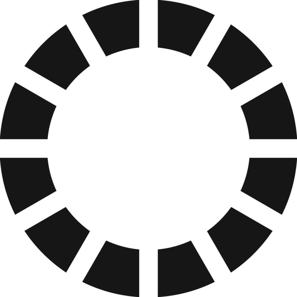 Simple black and white preloader or buffer symbol indicating an ongoing operation, download, upload, or processing status, suitable for user interfaces and web design vector