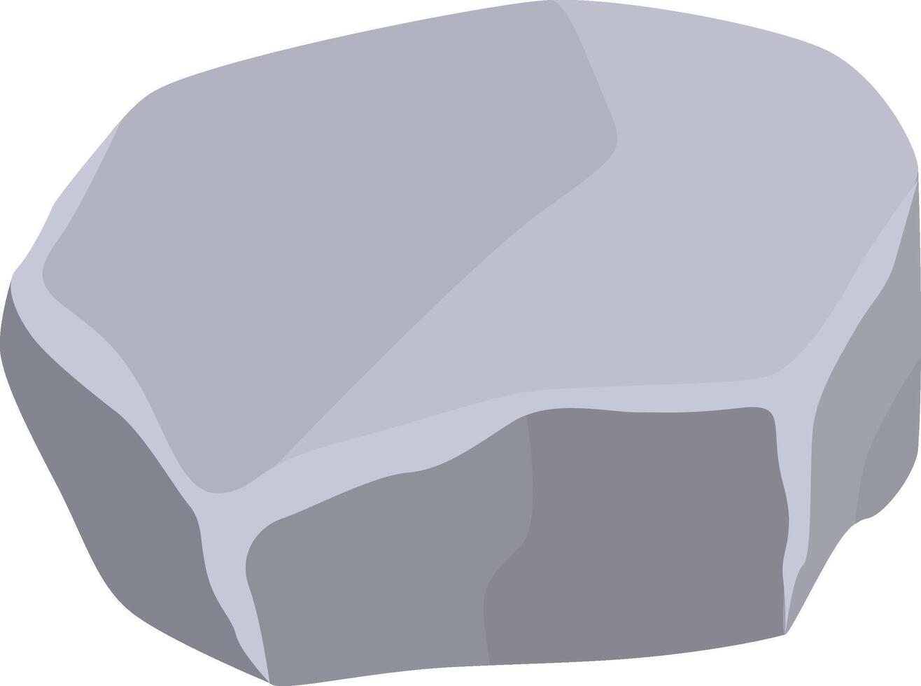 Cartoon gray rock resting on the ground, isolated against a clean white background, offering versatility for games, educational illustrations, and various creative projects vector