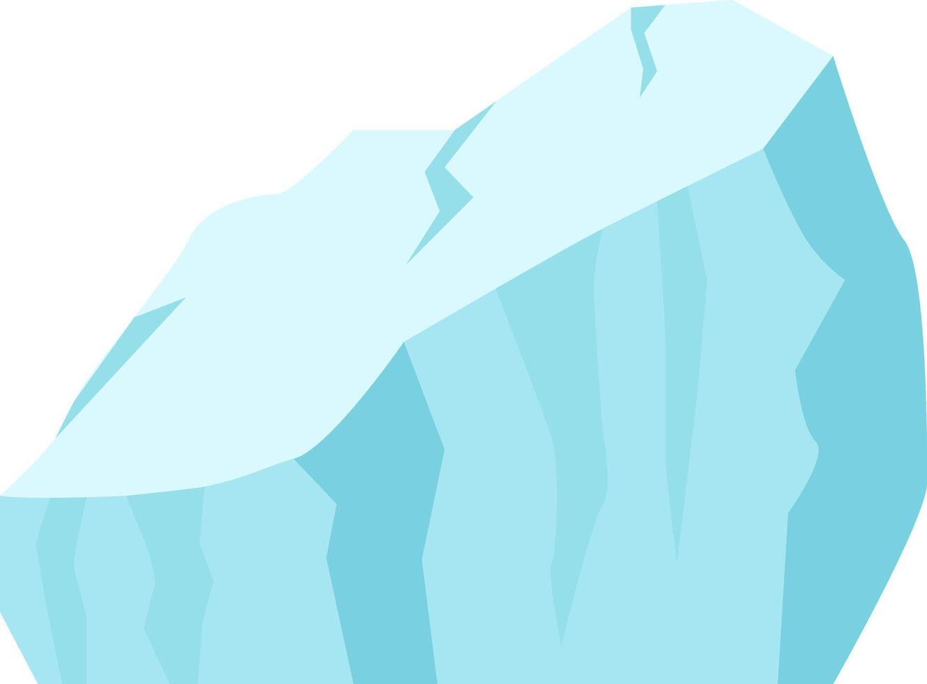 Large piece of melting ice, featuring cracks across its surface, isolated against a white background, highlighting pressing issues of global warming and climate change vector