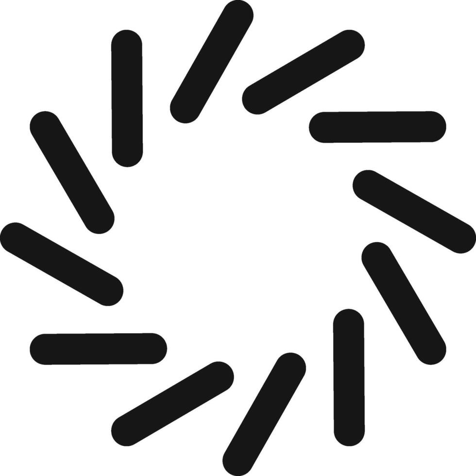 Loading icon featuring rounded lines rotating in a circular motion, effectively conveying dynamic progress and activity. Ideal for representing buffering and processing in digital interfaces vector